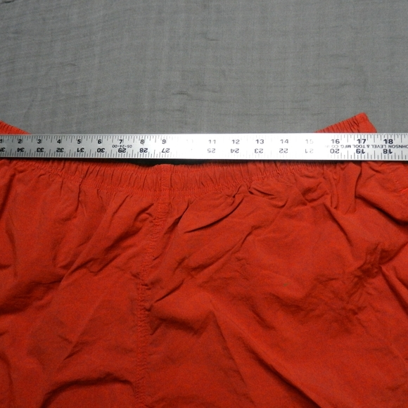 VINTAGE Big Dogs Swim Trunks Shorts Women's XL Orange Nylon Lined Logo - Picture 2 of 12